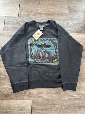 Ariat Charcoal Crewneck Sweatshirt with Multicolor Graphic unisex